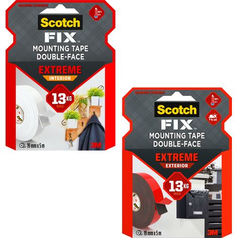 Pack Scotch-FIX™ : Ruban de fixation extrême intérieur plastiques PP PE et Ruban de fixation extrême extérieur bois métal béton (1/3)
