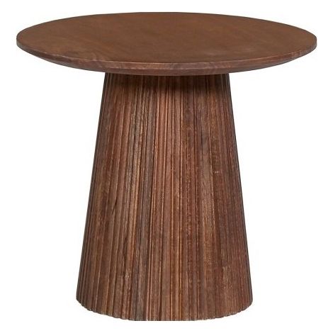Niedriger Tisch Kollektion RIMBAUD, Effekt helles braunes Holz, Durchmesser 50 cm.