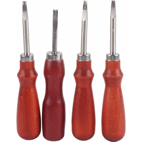 Messerschärfer zum Anfasen von Lederkanten, handgefertigtes DIY-Werkzeug, 4-teiliger Anfaser (1/5)