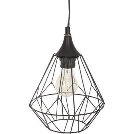 Suspension en fer avec fil noir - Dim : D.19 x H.24 cm -PEGANE-