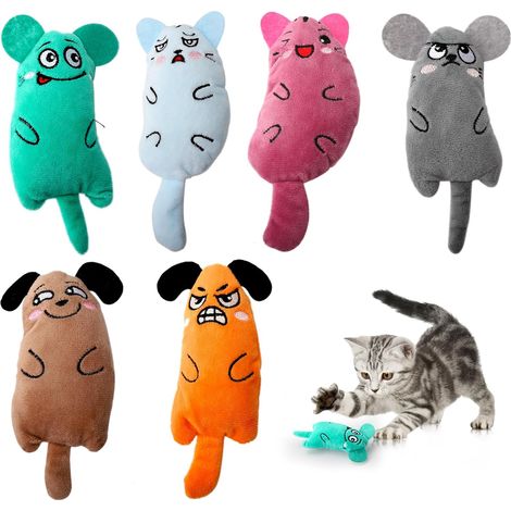 Set di 6 giocattoli per gatti con erba gatta, cuscino di peluche con erba gatta, valeriana (1/5)