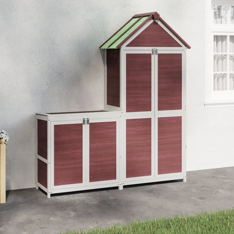 vidaXL Set Rimessa Attrezzi da Giardino 2pz Moka Legno Massello