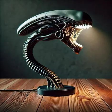 Nouvelle Sci Fi LED Lampe de Table Alien 3D Résine Veilleuse, Sculpture Noire dans l'Espace Décoratif Elément pour Chambre/Bureau, Objet de Collection, 3D Lumière Lampe de Table (1/3)