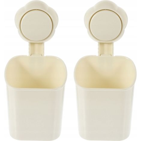 Set Étagère Salle Bain Blanc Ventouse Douche (1/4)
