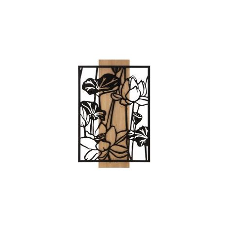Panneau mural lotus fer et bois cm 60x2x90 (1/5)