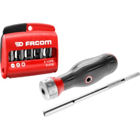 Cacciavite a cricchetto PROTWIST 3 in 1 1/4 + 10 inserti - FACOM ATCL.2A3PB