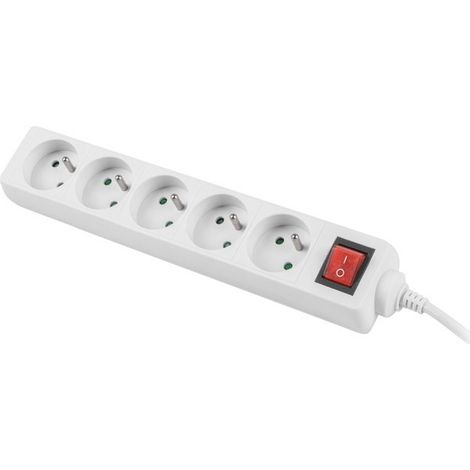 Steckdosenleiste - Lanberg - PS1-05E-0150-W - 5 Ausgänge AC - 1,5 m - Innenbereich - Weiß (1/5)