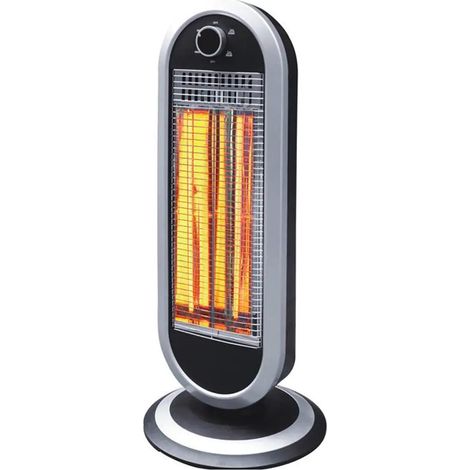 DCG Eltronic SA9837 calefactor eléctrico Interior Negro, Plata 900 W Calefactor eléctrico halógeno