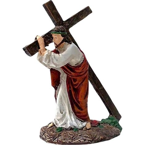 Statue de Jésus crucifix, figurine chrétienne pour décoration de table, objet de collection (1/5)