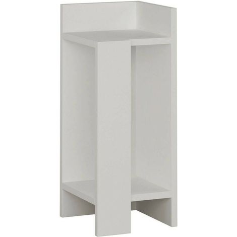 Dmora - Comodino Germana, Comò basso, Tavolino da notte, Mensola da letto, 25x27h60 cm, Bianco