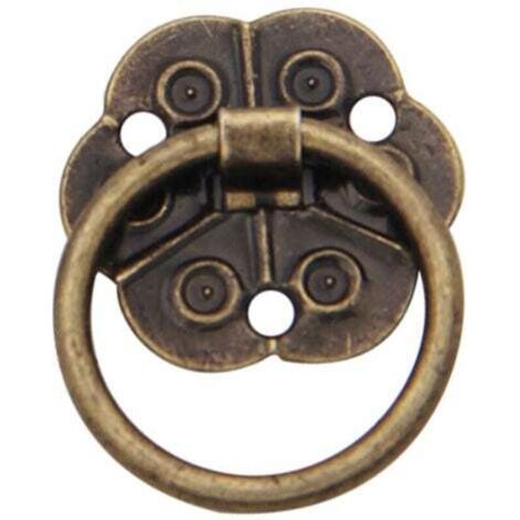 Set of 20 ring-shaped door handles - Antique vintage style - For home furniture, cupboards, drawers, doors (2 x 2 cm) (1/4)