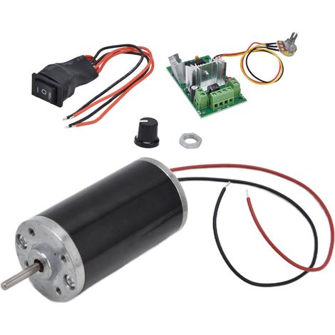 Moteur à aimant permanent CC, faible bruit, mini moteur à grande vitesse avant et arrière, adapté aux générateurs DIY, 24 V, 3500 tr/min.