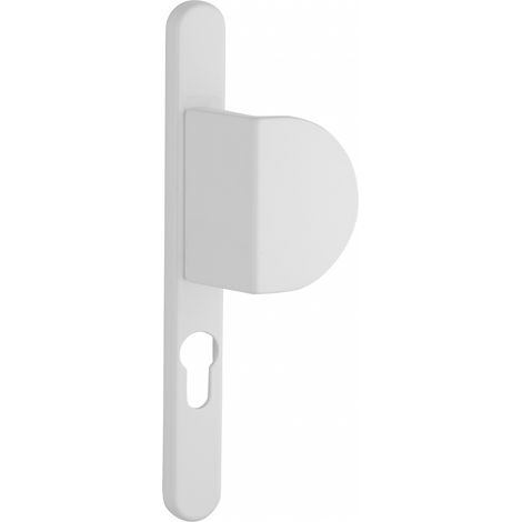 THIRARD - Ensemble de poignées pour porte d'entrée palière Sultane trou de cylindre, carré 7mm, entr'axes 195mm, blanc - THIRARD
