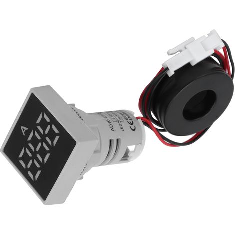 Ampèremètre numérique à panneau mat, voyant lumineux, 220 V CA, AD16-22FSA, blanc (1/5)