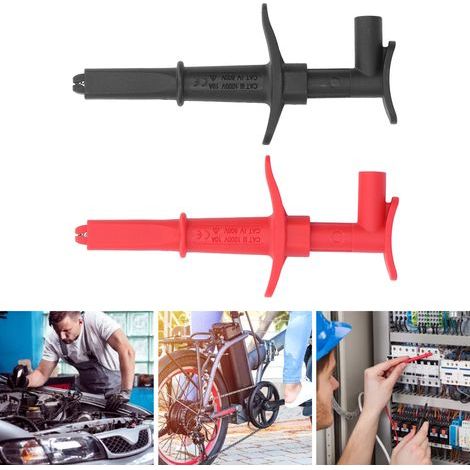 paio di morsetti a coccodrillo rossi e neri per test elettronici - Kit di accessori e attrezzature (1/5)