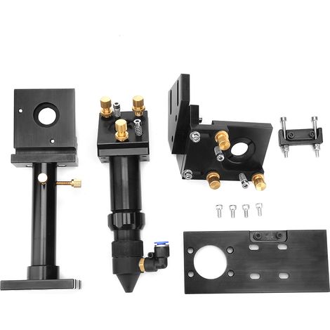 Ensemble de cadre de miroir de tête laser en aluminium à film d'oxyde noir pour machine de gravure(63,5/101,6 mm)