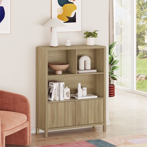 Kommode Lukkodso 103x80x28 cm Eicheoptik, rustikal [en.casa]