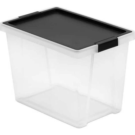 Aufbewahrungsbox tatay 15 liter schwarz mit klappdeckel (1/3)