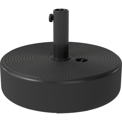 Pied de parasol remplissable 19 kg sable / 15 kg eau Ø 45 x 30,5 cm noir