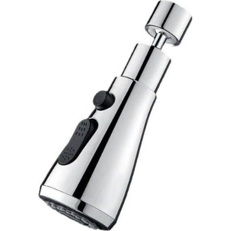 Tête de robinet de rechange, 3 fonctions, pivotante à 360°, tête de pulvérisation pour robinet d'évier, connexion G1/2, remplacement pour robinet de cuisine, polissage de la tête de pulvérisation de r (1/4)