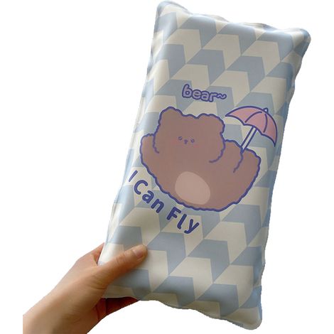 Coussin rafraîchissant à remplir d'eau pour enfants, motif ours bleu, tapis de chaise multifonction été, coussin de refroidissement pour plage (1/5)