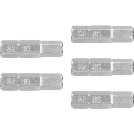 Puntas para destornillador hexagonal - 6 mm, 25 mm - 5 puntas