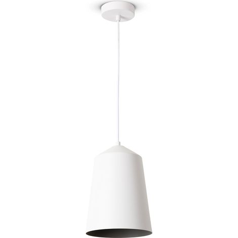 Paco Home Lámpara Colgante Salón Suspensión Mesa Comer Cocina Pantalla Industrial Lámpara colgante - Blanco, Gris (Ø19.5 cm) (1/5)