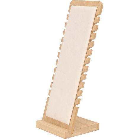 Support de présentation pour colliers en bambou professionnel, organisateur de bijoux pour bracelets et colliers, couleur beige pour boutique (1/5)