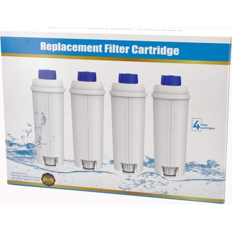 Quatre filtres à eau, compatibles avec les séries DeLonghi DLSC002, ECAM, ETAM, EC680 et EC800, filtre à café, filtre à eau détartré, utilisés pour adoucir l'eau et réduire le tartre. (1/5)