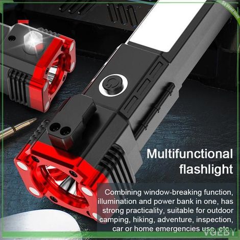 Lampe de poche LED - FAFEICY - Multifonction - Argent - Rechargeable USB - 4 modes (1/5)