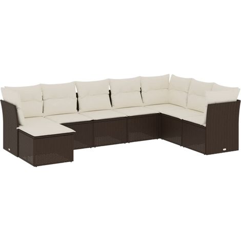 Maison Exclusive - Set sofás de jardín 8 piezas y cojines ratán s (1/5)