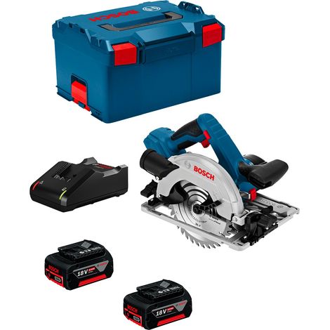 Scie circulaire sans-fil BOSCH PROFESSIONAL GKS 18V-57 G 2 batteries 4.0Ah, chargeur GAL 18V-40 et L-Case