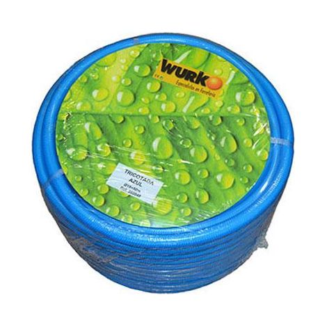 WURKO manguera azul tricotada 19 mm 17 bar rollo 50 m , Manguera de riego azul Trico2000 tres capas 19mm. - Pvc flexible e hilo de poliéster tricotado. - 19mm diámetro. - Azul. - 1 (1/2)