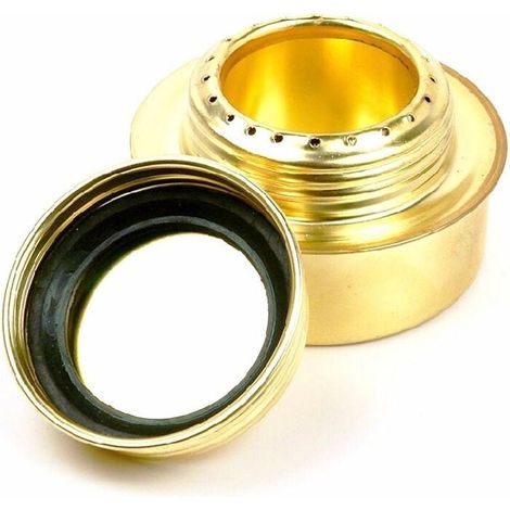 Estufa de exterior a prueba de viento para acampar, portátil, con vaporizador de alcohol sólido, color dorado, 2 unidades (1/5)