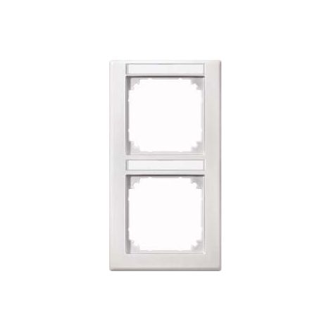 MERTEN 474219 CADRE M-SMART, 2 COMPARTIMENT AVEC LE SUPPORT D'ÉTIQUETTE, MONTAGE VERTICAL, BLANC POLAIRE