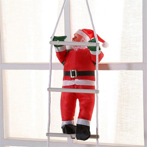 Décorations de Noël - Échelle à grimper - Père Noël - Décoration murale - Pendentif en corde - Jouet pour enfants - 25 cm (1/5)
