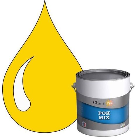 Peinture d'Accroche et Finition 2 en 1 - POK - POK MIX Jaune - Acrylique Satinée - 3L - RAL 1023 (1/4)