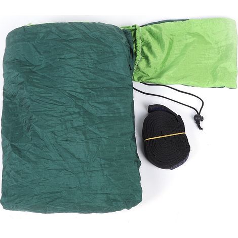 Hamac suspendu extérieur pour camping voyage, balançoire de couchage allongée large, vert + vert foncé (1/5)
