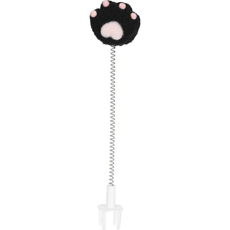 Jouet à ressort élastique pour chat, fil métallique, bâton amusant, Teaser interactif pour animaux de compagnie, patte de chat noir (1/5)