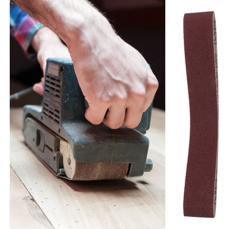 10 bandes abrasives en oxyde d'aluminium 27 x 2 pouces (686 x 50 mm) pour bois et métaux tendres (grain 120) (1/5)