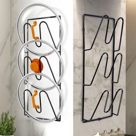 2-teiliger Topfdeckelhalter, verstellbarer Rippchenhalter aus Edelstahl, Ersatz-Rippchenhalter, Aufbewahrungsorganizer für Topfdeckel (1/5)