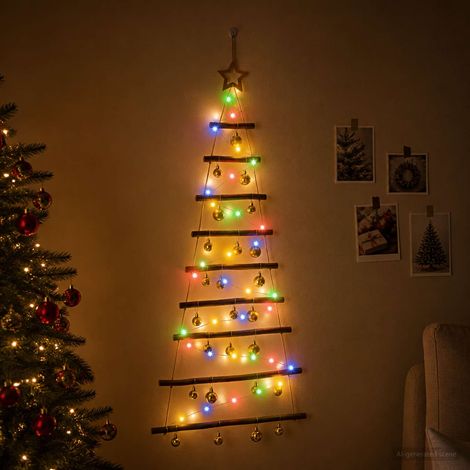 vidaXL Árbol de Navidad colgante con bolas 120 cm 50 LED Multicolor (1/5)