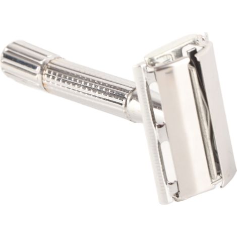 Tondeuse à barbe professionnelle homme, rasoir rétro manuel en métal avec lame, coupe moustache et barbe précise, style vintage. (1/5)
