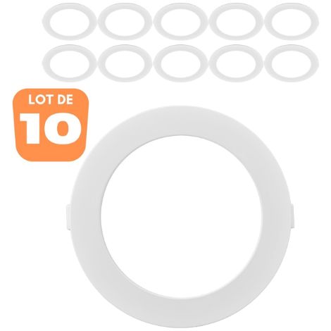 Lot de 10 dalles LED rondes extra plates 24W 3000K Ø298mm IP40 (1/5)