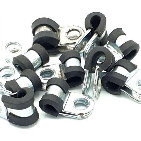10pcs x 8mm câble p-clips revêtus de caoutchouc tuyau en acier p colliers (1/3)