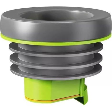 Joint d'étanchéité pour bride de toilette - 1 pièce - ABS et caoutchouc - Clapet anti-retour intégré - Pour tuyaux PVC 100-110 mm - Gris vert (1/5)