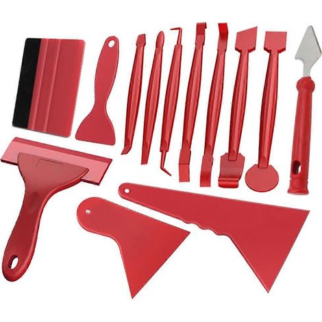 Kit de 13 outils pour voiture : outil de démontage de garnitures de porte et de moulures, outil de réparation audio.-25X18X1CM-Red (1/3)