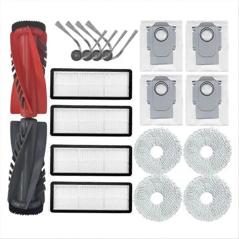 Accessoires et pièces de rechange pour Roborock Qrevo Curv : filtre HEPA, chiffon de nettoyage, sac à poussière, brosse principale (1/5)