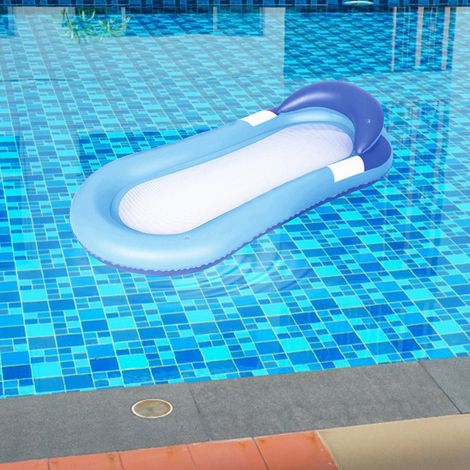 Aufblasbare Schwimminsel für eine Person, schwimmender Liegestuhl, Wasserspielzeug für Männer und Frauen, Blau (1/5)