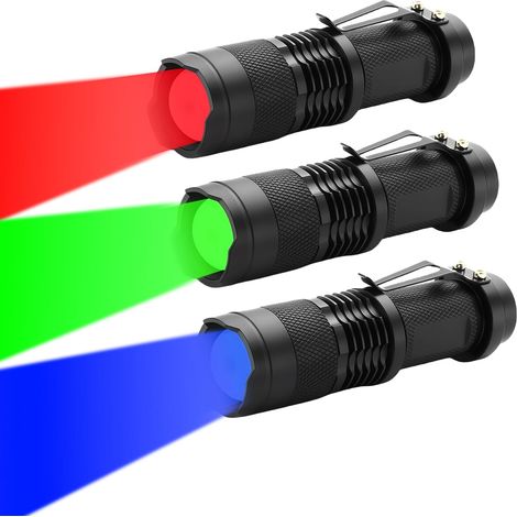 Lampe Torche Rouge, Lampe de Poche Rouge LED, 3 Modes, Étanche, Portable, Zoomable Lampe Lumiere Rouge pour Camping, Pêche, Astronomie (Lot de 5) (1/5)